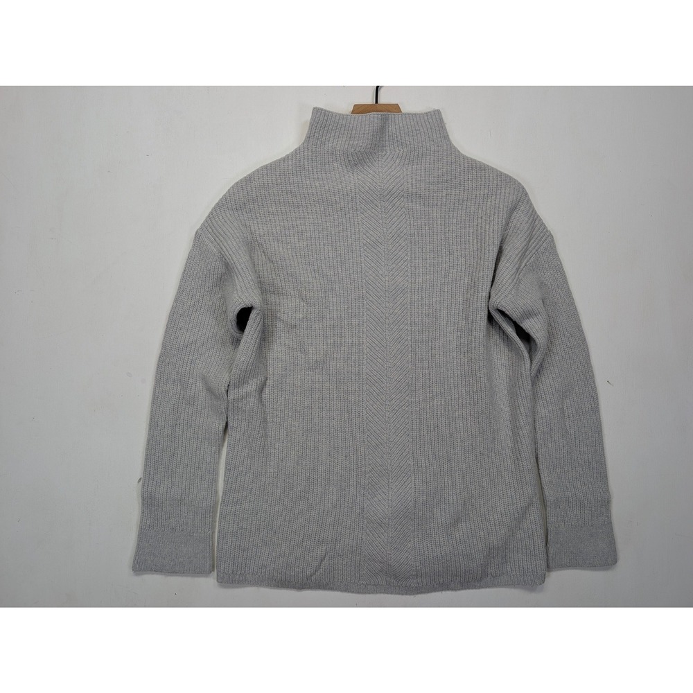 Rachel Zoe Womens Light Grey 100% Extrafine Merino Wool Mock Neck Sweater Medium